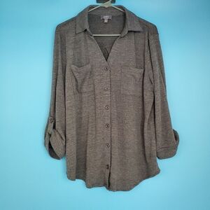 Ninety Clothing Co Shirt Size Medium Gray Textured Button Down